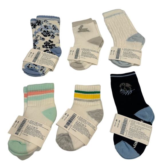 Janie and Jack Boy’s Assorted Socks - Set of 6 Size 6-12M - Picture 3 of 3